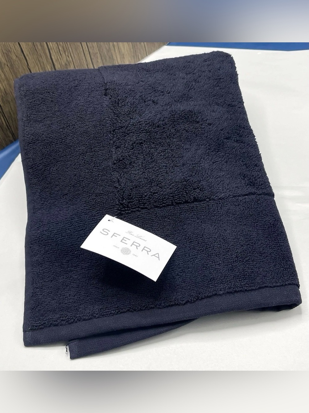 SFERRA Bello Black Bath Tub Mat Soft Absorbent Combed Cotton 20x35" New